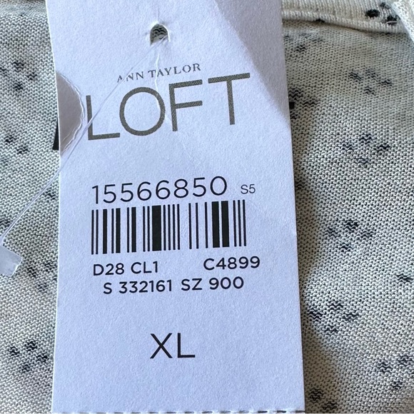 Ann Taylor Loft Blouse XL Ivory Black NWT - Picture 6 of 8